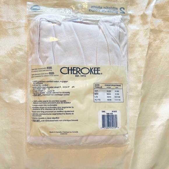 MEN'S ATHLETIC SHIRT, TANK TOP, SIZE 3X, WHITE, SLEEVELESS, BY CHEROKEE, IN ORIG - Picture 3 of 3
